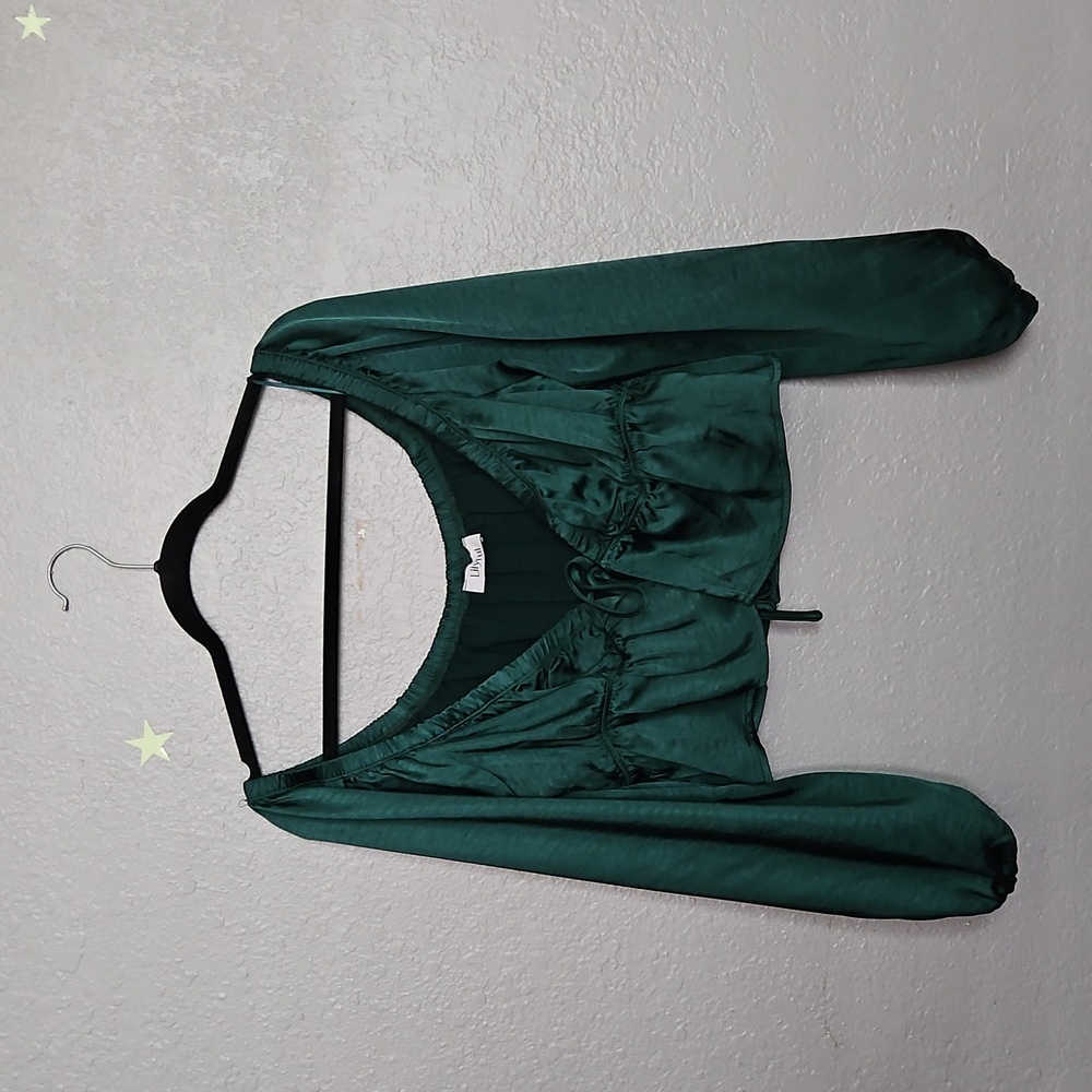 Emerald Green Tie Front Blouse